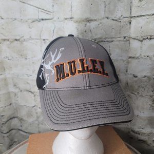 MULEY Gray Black Strapback Ball Cap Trucker Hat Mule Deer Foundation